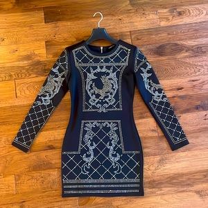 Gold & Silver studded Little Black Dress